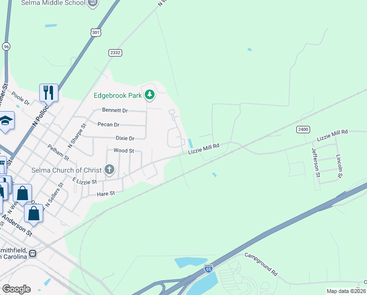 map of restaurants, bars, coffee shops, grocery stores, and more near 7 Cypress Court in Selma