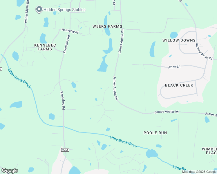 map of restaurants, bars, coffee shops, grocery stores, and more near 7508 James Austin Road in Wake County