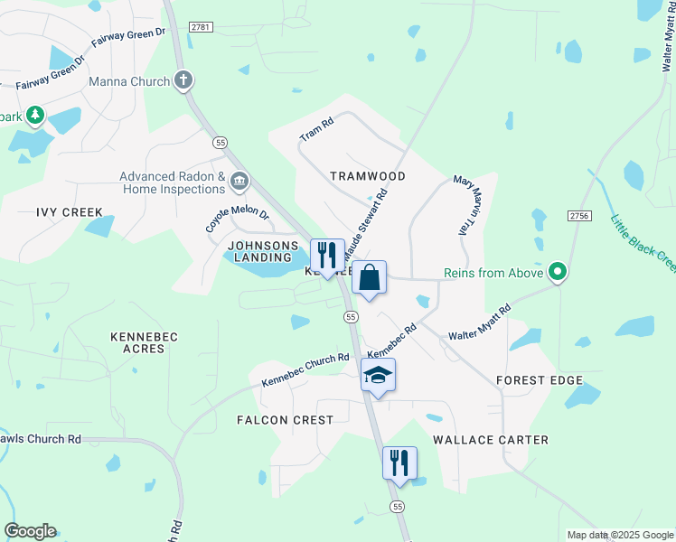map of restaurants, bars, coffee shops, grocery stores, and more near in Angier