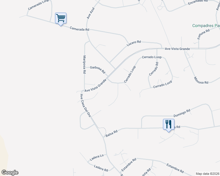 map of restaurants, bars, coffee shops, grocery stores, and more near 1 Cerrado Loop in Santa Fe