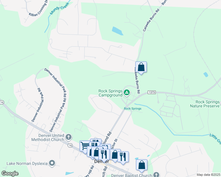 map of restaurants, bars, coffee shops, grocery stores, and more near Campground Road in Denver