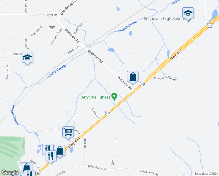 map of restaurants, bars, coffee shops, grocery stores, and more near 159 Wayman Road in Madisonville