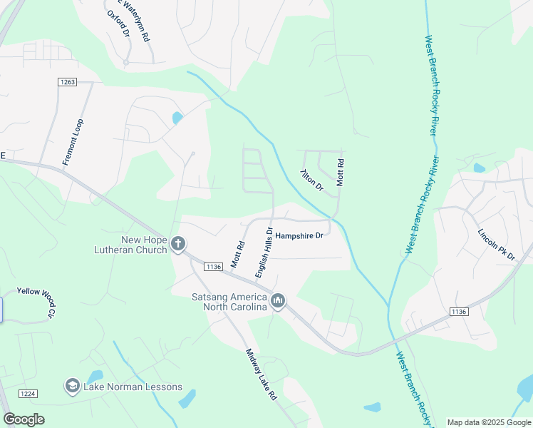 map of restaurants, bars, coffee shops, grocery stores, and more near 157 Mott Road in Mooresville
