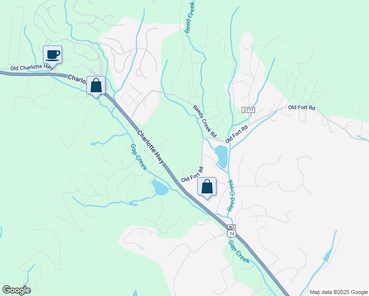 map of restaurants, bars, coffee shops, grocery stores, and more near Old Fort Road in Fairview