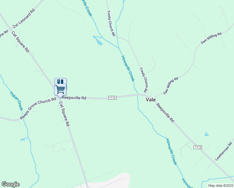 map of restaurants, bars, coffee shops, grocery stores, and more near 6240 Reepsville Road in Vale