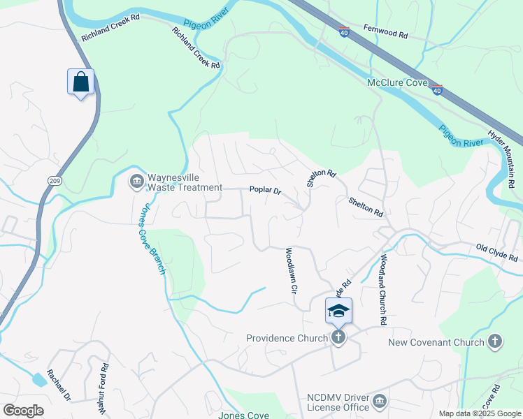 map of restaurants, bars, coffee shops, grocery stores, and more near 59 Mayfair Drive in Clyde