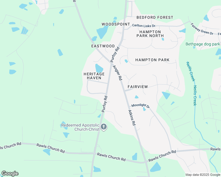 map of restaurants, bars, coffee shops, grocery stores, and more near 1822 Purfoy Road in Fuquay-Varina