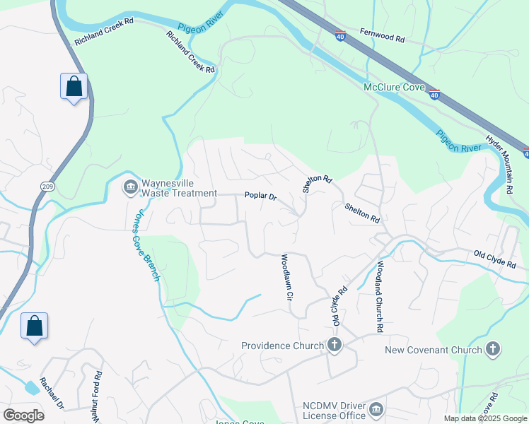map of restaurants, bars, coffee shops, grocery stores, and more near 59 Mayfair Drive in Clyde