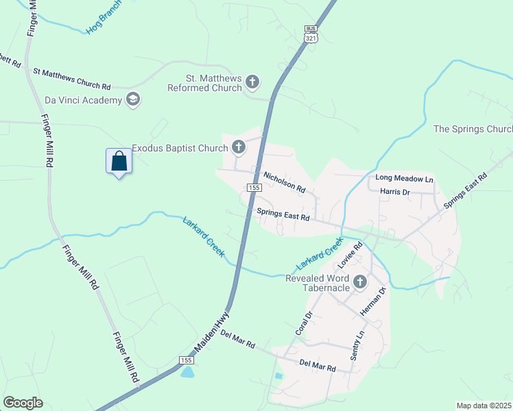 map of restaurants, bars, coffee shops, grocery stores, and more near 4376 Maiden Highway in Lincolnton