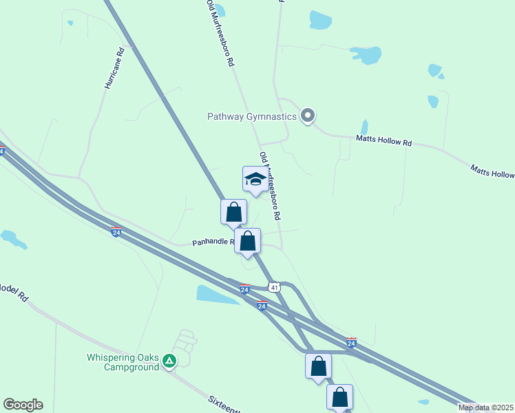 map of restaurants, bars, coffee shops, grocery stores, and more near 6790 Murfreesboro Highway in Manchester