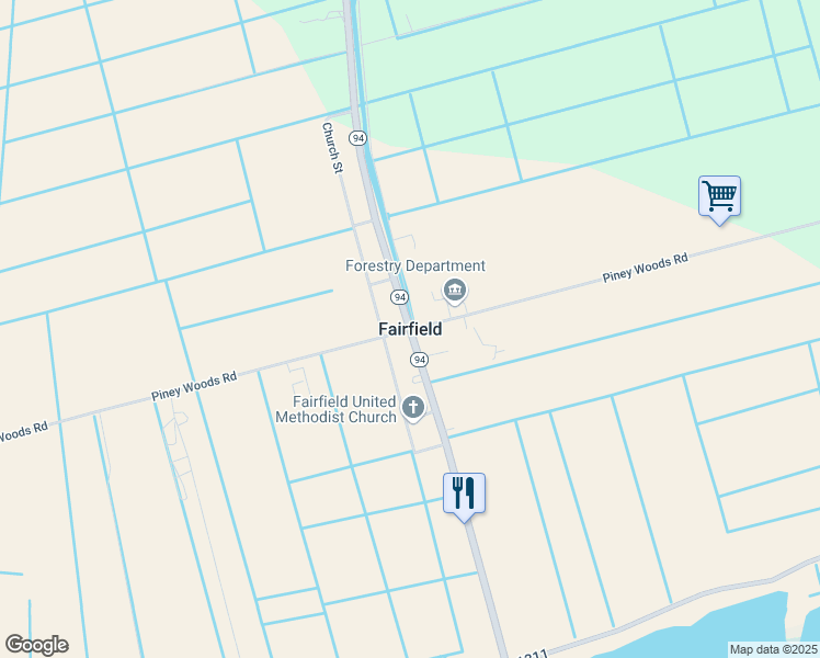 map of restaurants, bars, coffee shops, grocery stores, and more near in Fairfield