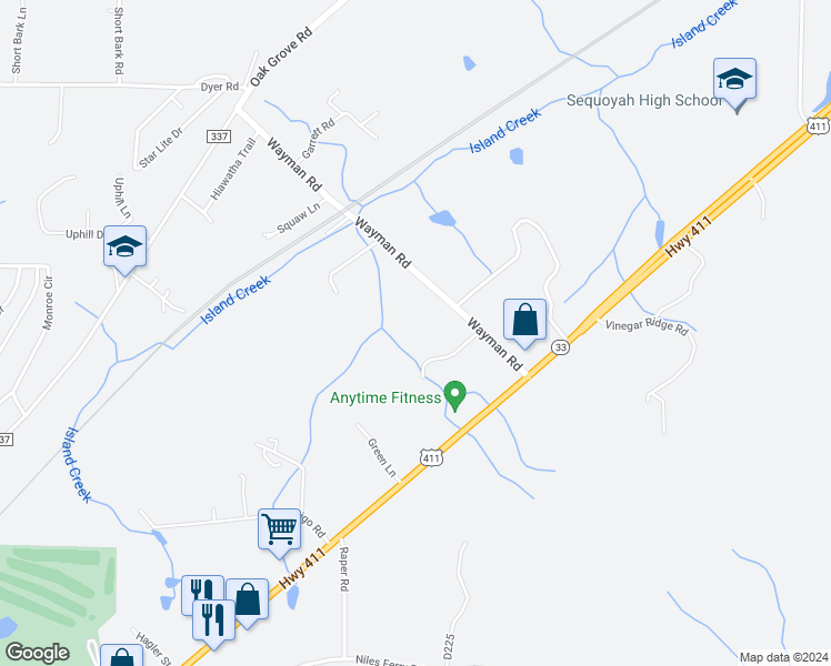 map of restaurants, bars, coffee shops, grocery stores, and more near 159 Wayman Road in Madisonville