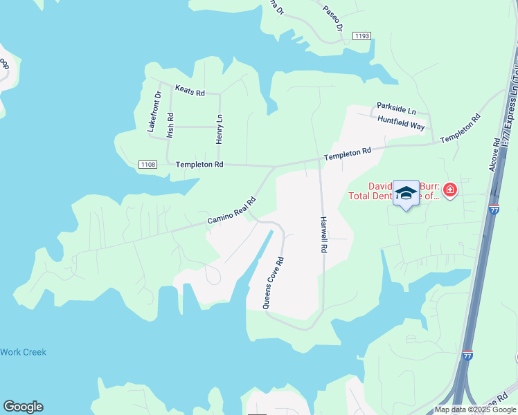 map of restaurants, bars, coffee shops, grocery stores, and more near 119 Camino Real Road in Mooresville
