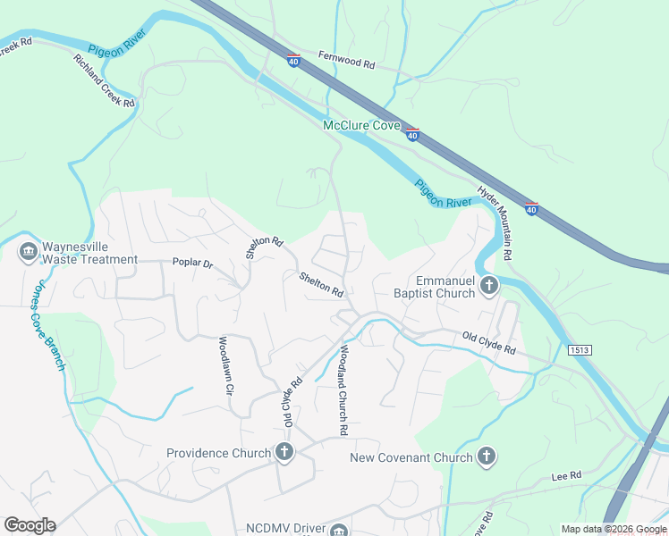 map of restaurants, bars, coffee shops, grocery stores, and more near 102 Shelton Road in Clyde