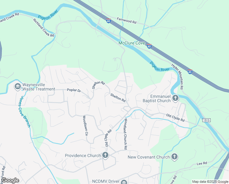 map of restaurants, bars, coffee shops, grocery stores, and more near 102 Shelton Road in Clyde
