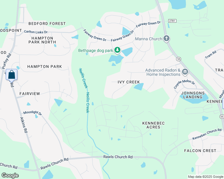map of restaurants, bars, coffee shops, grocery stores, and more near 3236 Virginia Creeper Lane in Wake County