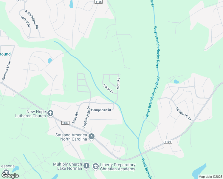 map of restaurants, bars, coffee shops, grocery stores, and more near 112 Tilton Drive in Mooresville