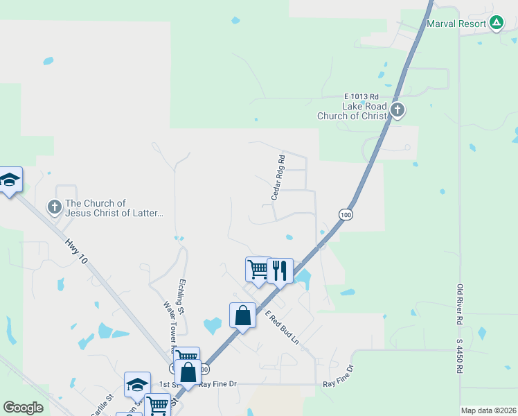 map of restaurants, bars, coffee shops, grocery stores, and more near in Gore