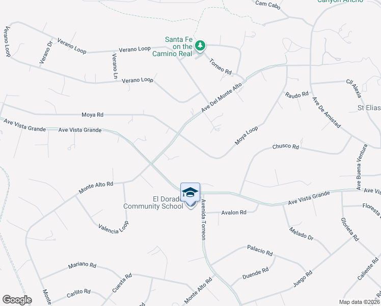 map of restaurants, bars, coffee shops, grocery stores, and more near 33 Moya Loop in Santa Fe