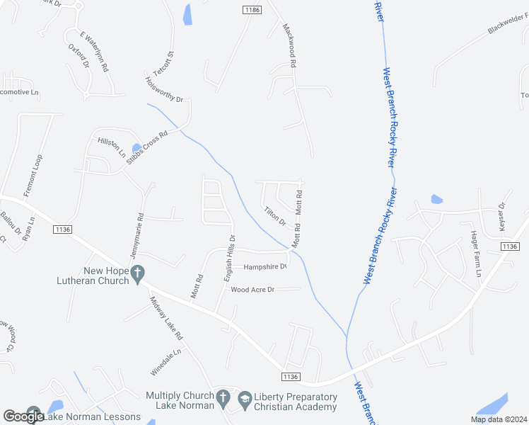 map of restaurants, bars, coffee shops, grocery stores, and more near 123 Tilton Drive in Mooresville