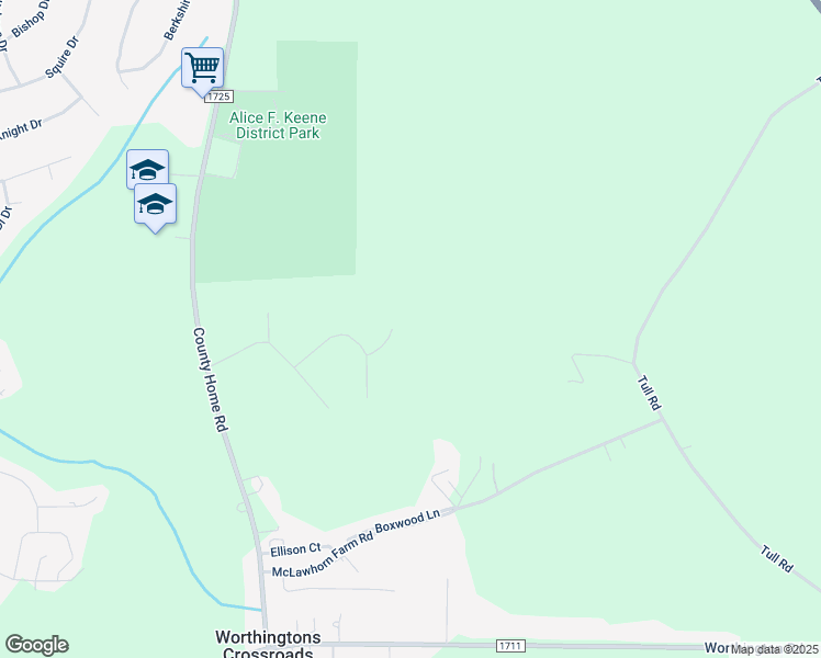 map of restaurants, bars, coffee shops, grocery stores, and more near 1437 Poe Circle in Greenville