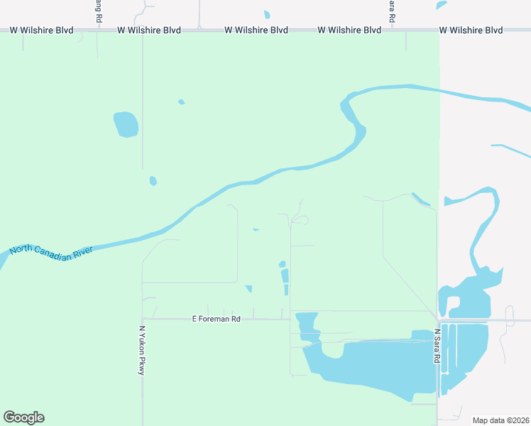 map of restaurants, bars, coffee shops, grocery stores, and more near 6535 North Mustang Road in Yukon