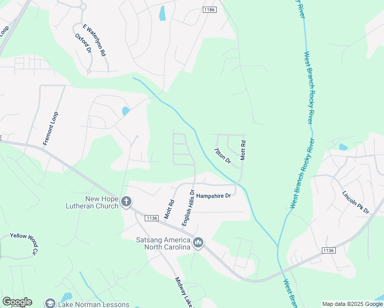 map of restaurants, bars, coffee shops, grocery stores, and more near 194 English Hills Drive in Mooresville