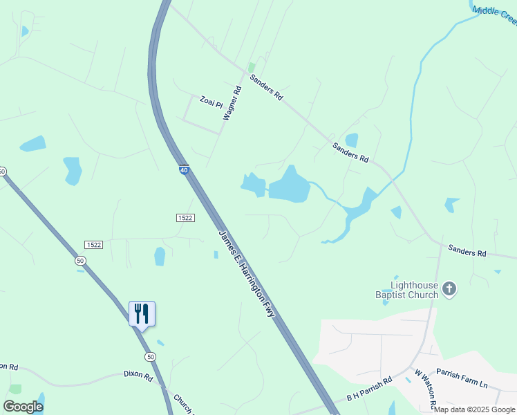 map of restaurants, bars, coffee shops, grocery stores, and more near 146 Roping Horn Way in Johnston County