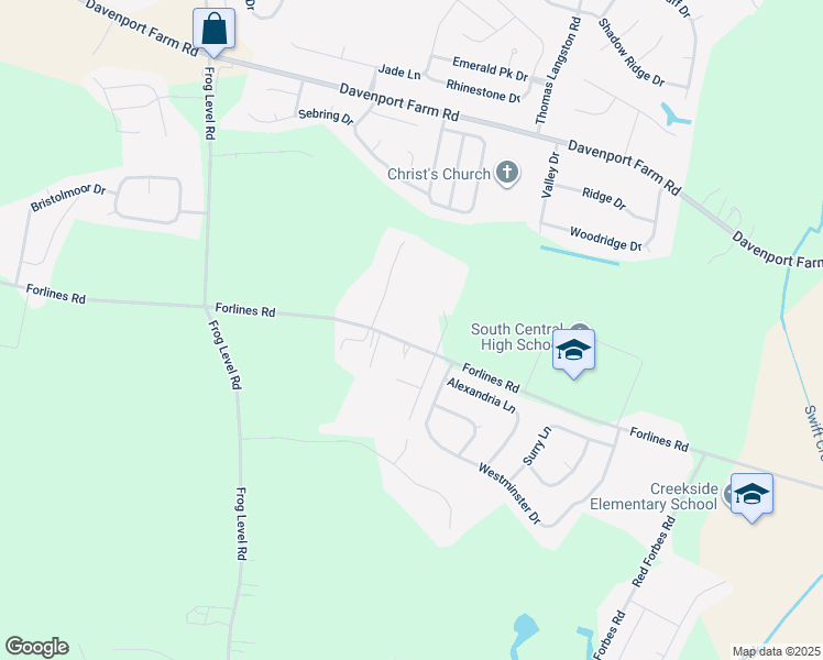 map of restaurants, bars, coffee shops, grocery stores, and more near 2315 Vineyard Drive in Winterville