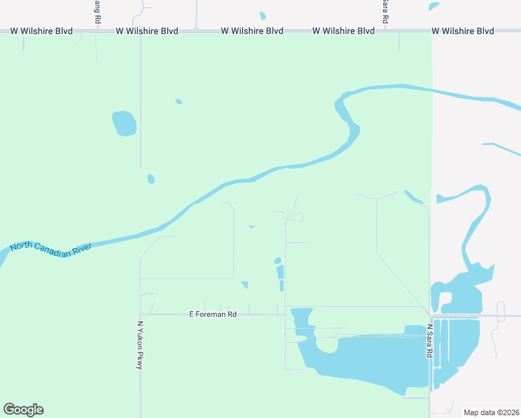 map of restaurants, bars, coffee shops, grocery stores, and more near 6535 North Mustang Road in Yukon