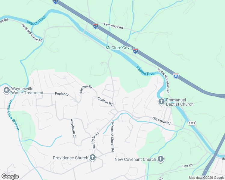 map of restaurants, bars, coffee shops, grocery stores, and more near 204 Richland Creek Road in Clyde