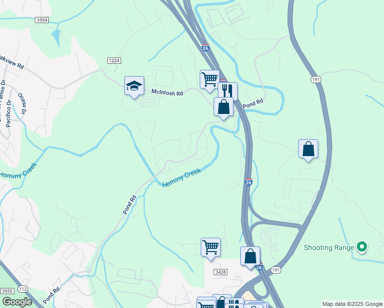 map of restaurants, bars, coffee shops, grocery stores, and more near 116 Pond Rd in Asheville