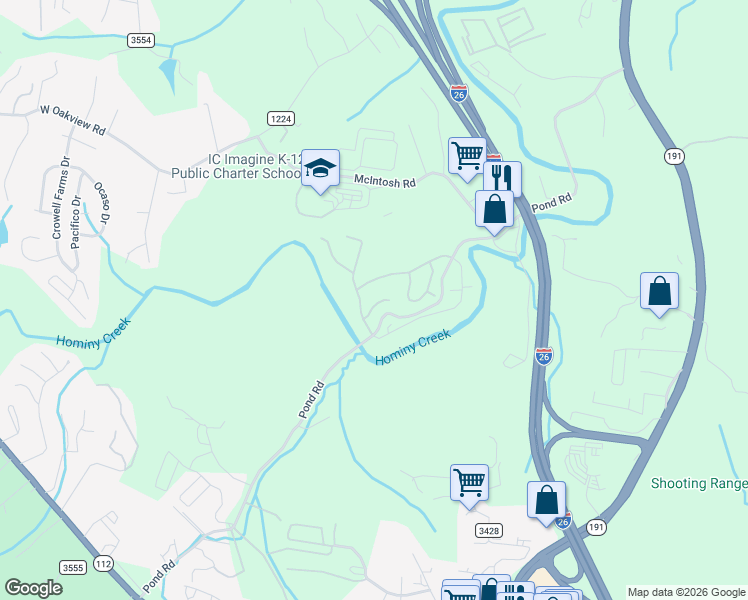 map of restaurants, bars, coffee shops, grocery stores, and more near 806 Monterey Court in Asheville