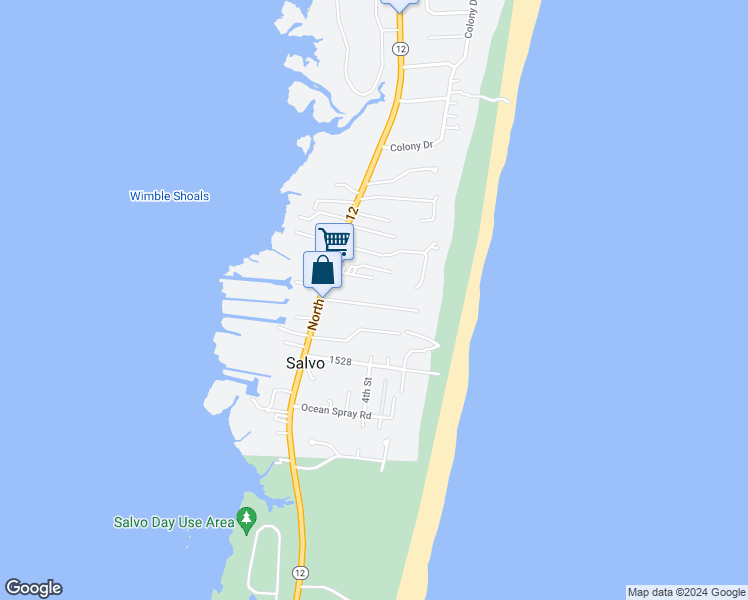 map of restaurants, bars, coffee shops, grocery stores, and more near 27221 Sand Street in Rodanthe