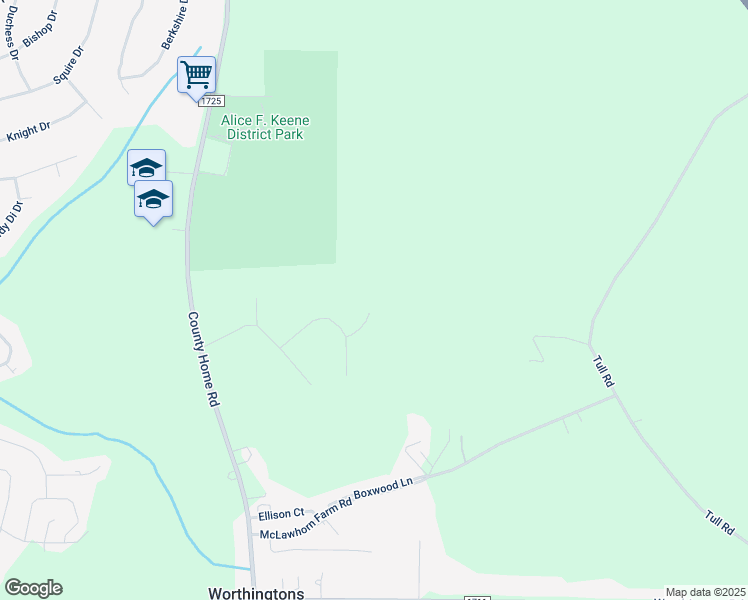 map of restaurants, bars, coffee shops, grocery stores, and more near 1437 Poe Circle in Greenville