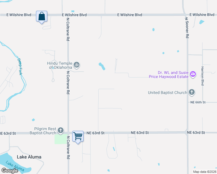 map of restaurants, bars, coffee shops, grocery stores, and more near 4619 Northeast 67th Street in Oklahoma City