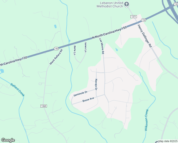 map of restaurants, bars, coffee shops, grocery stores, and more near 4584 Cherokee Drive in Maiden