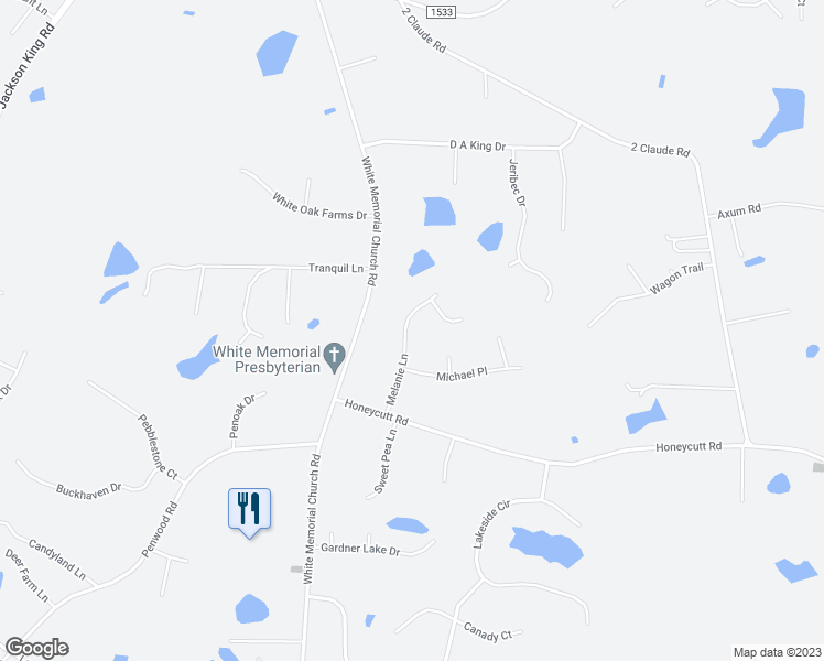 map of restaurants, bars, coffee shops, grocery stores, and more near 224 Melanie Lane in Johnston County