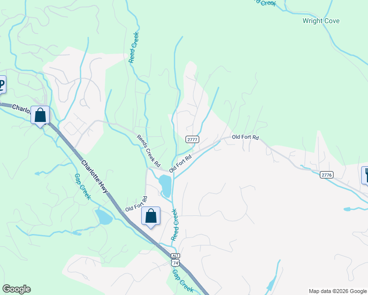 map of restaurants, bars, coffee shops, grocery stores, and more near 99999 Old Fort Road in Fairview
