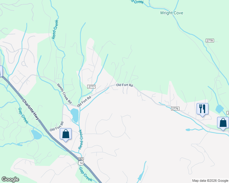 map of restaurants, bars, coffee shops, grocery stores, and more near 139B Old Fort Road in Fairview