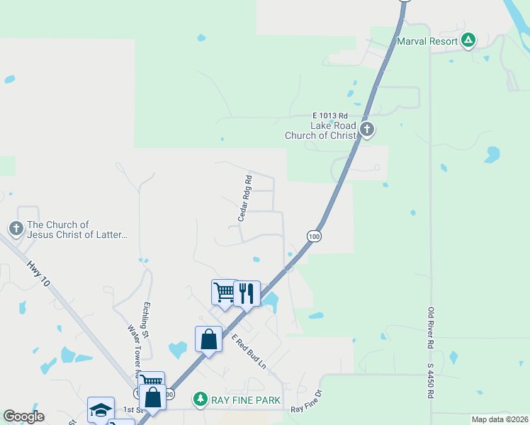 map of restaurants, bars, coffee shops, grocery stores, and more near 301 Highland Park Drive in Gore