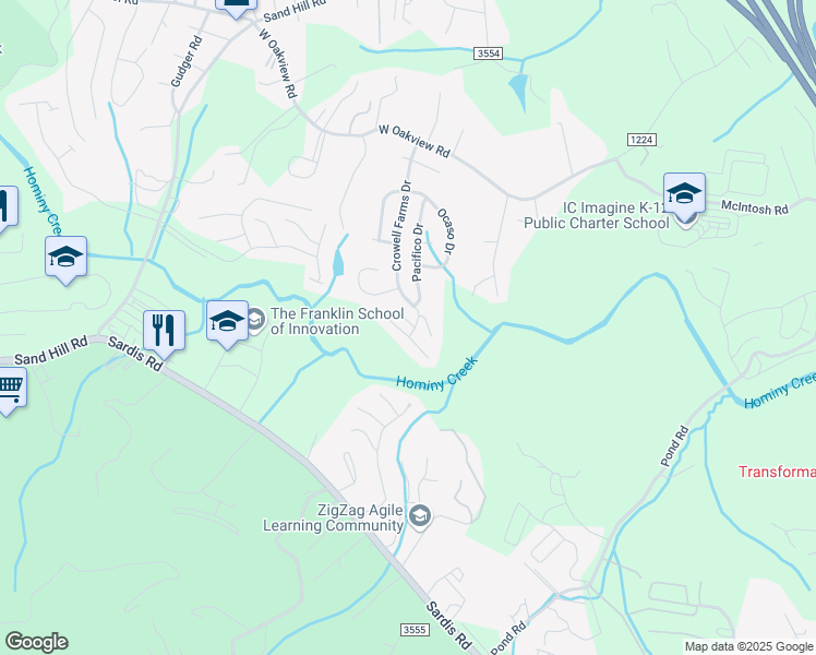 map of restaurants, bars, coffee shops, grocery stores, and more near 806 West Pointe Drive in Asheville