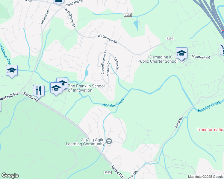 map of restaurants, bars, coffee shops, grocery stores, and more near 209 Crowell Square Court in Asheville