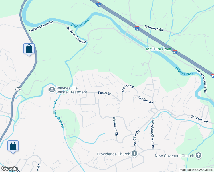 map of restaurants, bars, coffee shops, grocery stores, and more near 175 Glenwood Drive in Clyde