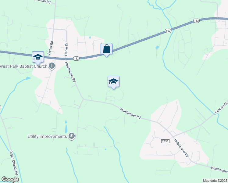map of restaurants, bars, coffee shops, grocery stores, and more near 655 Holshouser Road in Rockwell