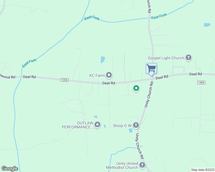 map of restaurants, bars, coffee shops, grocery stores, and more near 3735 Deal Road in Mooresville