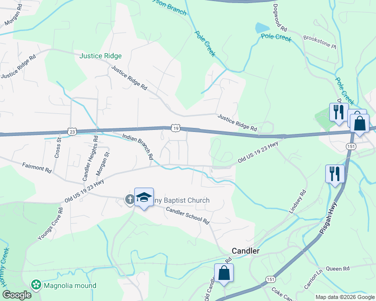 map of restaurants, bars, coffee shops, grocery stores, and more near 122 Heiress Drive in Candler