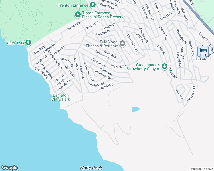 map of restaurants, bars, coffee shops, grocery stores, and more near Randall Drive in Cambria