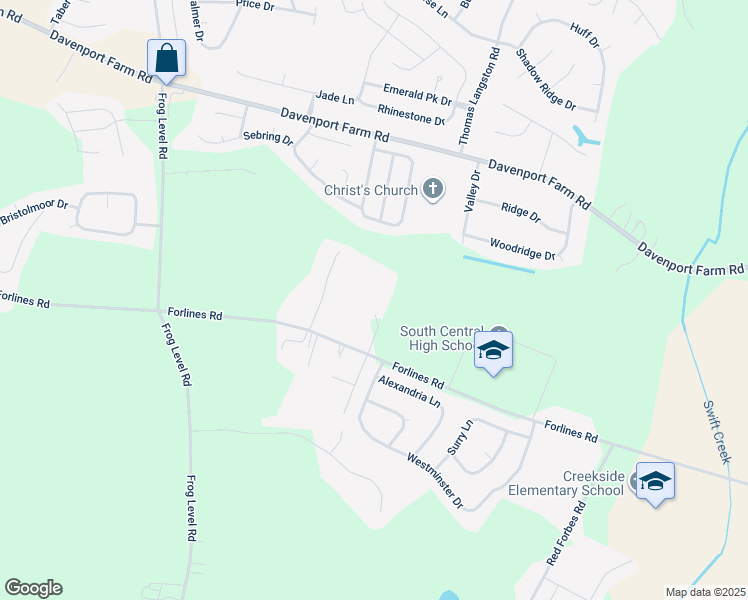 map of restaurants, bars, coffee shops, grocery stores, and more near 2370 Vineyard Drive in Winterville