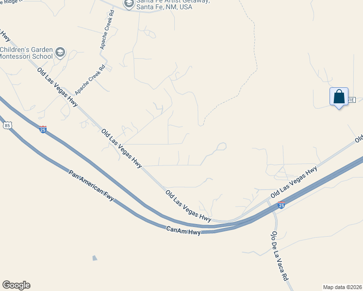 map of restaurants, bars, coffee shops, grocery stores, and more near 4 Rosa De Castia Lane in Santa Fe